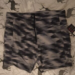 ZeroXposur Blue and Gray Swim Shorts